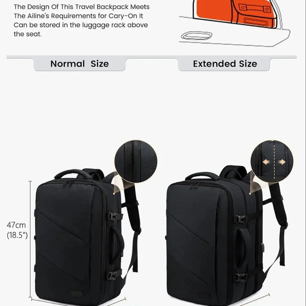 NWT Lovevook 4 pc Cloudwalker Travel Backpack 30L Dark Grey MSRP $54.99